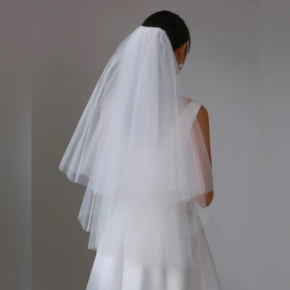 Plain Wedding Veil Waist Length